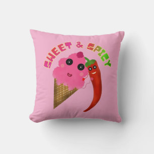 Cojín Decorativo Regalo personalizado Helado y Pimiento Dulce 