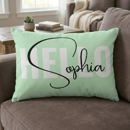 Cojín Decorativo Regalo Personalizado Hola Nombre | Modern Pastel V