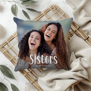 Cojín Decorativo Regalo personalizado para hermanas con foto