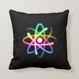 Cojín Decorativo Regalos coloridos del friki del átomo que brillan