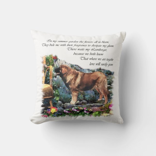Cojín Decorativo Regalos de arte de Leonberger (Anverso)