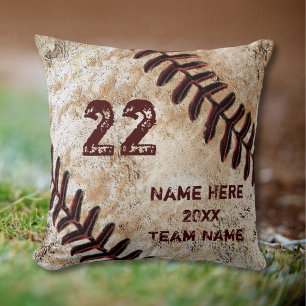 Cojín Decorativo Regalos de béisbol personalizados Grunge para juga