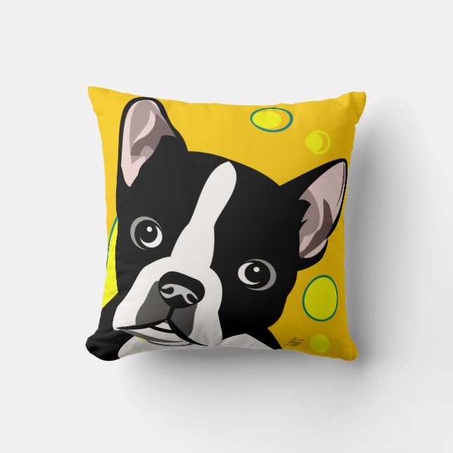 Cojín Decorativo Regalos de Boston Terrier (Anverso)
