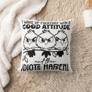 Cojín Decorativo Regalos de citas divertidas de pájaros para idiota
