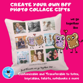 Cojín Decorativo Regalos de Collage de fotos BFF - Nos juntamos com