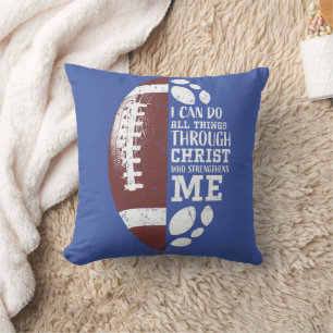 Cojín Decorativo Regalos de fútbol cristianos niños niños hombres R