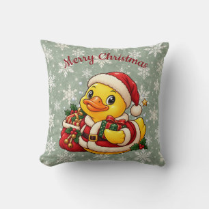 Cojín Decorativo Regalos de Navidad de pato de goma Santa acogedor