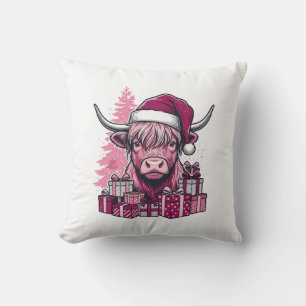 Cojín Decorativo Regalos de Navidad de Vaca de las Tierras Altas Ro