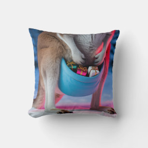 Cojín Decorativo Regalos de Navidad en la Bolsa de Canguro Australi