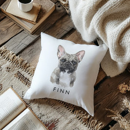 Cojín Decorativo Regalos de Perro de Bulldog personalizado Francés