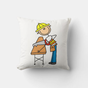 Cojín Decorativo Regalos de trabajador de construcción aserrando ma