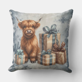 Cojín Decorativo Regalos de vaca de las Tierras Altas de invierno a