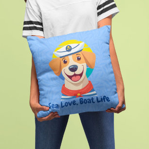 Cojín Decorativo Regalos náuticos de perros callejeros para mariner