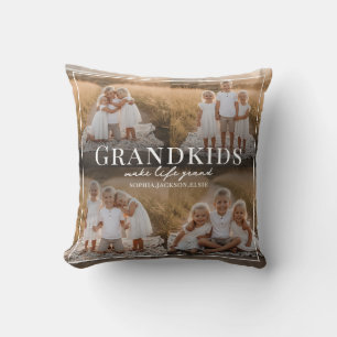 Cojín Decorativo Regalos para abuelos con foto Nietos hacen que la 