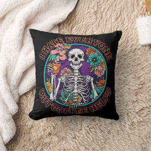 Cojín Decorativo Regalos para amantes del café Odio a todos el café