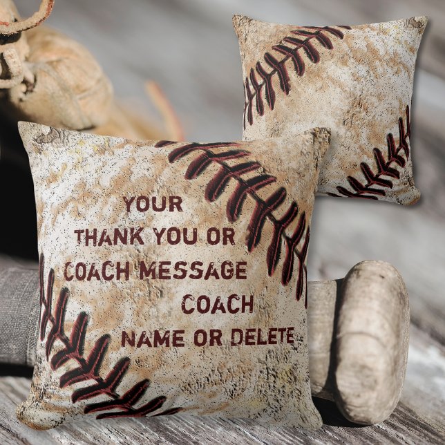 Cojín Decorativo Regalos personalizados de entrenadores de béisbol, (Baseball Coach Appreciation Gifts. Best end of the baseball season gifts. Baseball Coach gift ideas.)