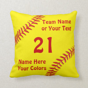 Cojín Decorativo Regalos personalizados del equipo del softball,