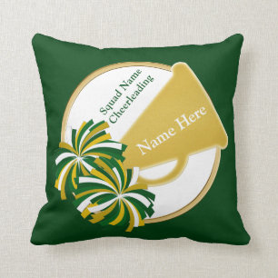 Cojín Decorativo Regalos verdes y dorados para animadores, entrenad