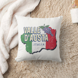 Cojín Decorativo Región del Valle de Aosta Italia Mapa de recuerdo