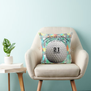 Cojín Decorativo Registro de Nacimiento de Niños con Pelota de Golf