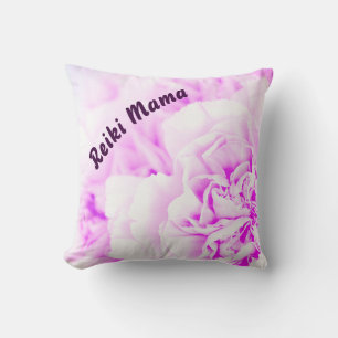 Cojín Decorativo Reiki Mama con flores moradas