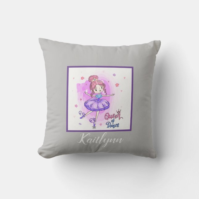 Cojín Decorativo Reina de baile, bailarina personalizada (Anverso)