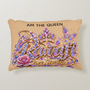 Cojín Decorativo Reina de Cristal Elegancia Floral Rosa