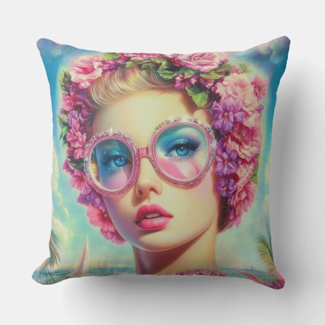 Cojín Decorativo Reina del glamour tropical (Anverso)