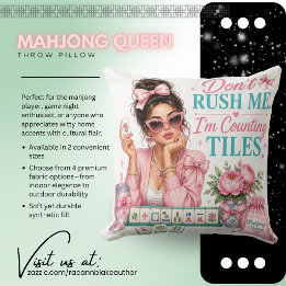 Cojín Decorativo Reina del Mahjong No me apresures Almohadilla cuad