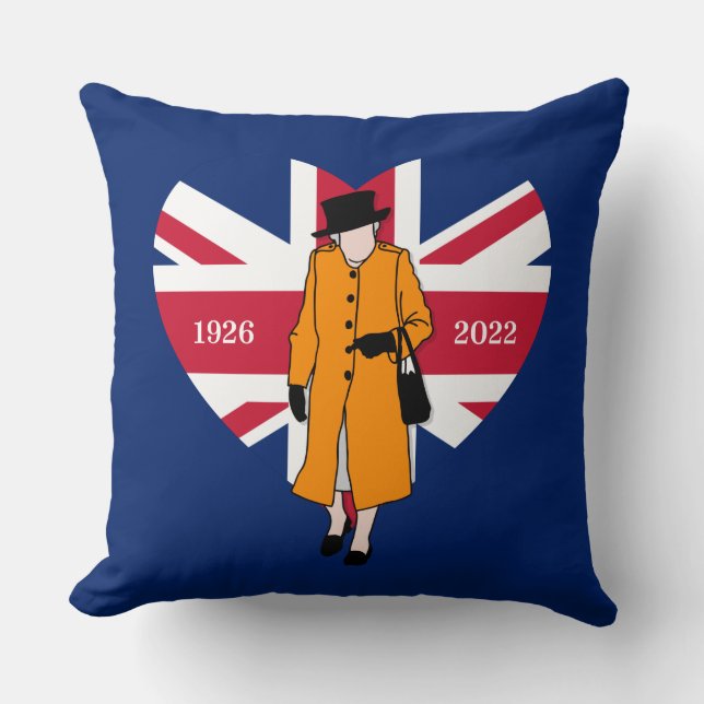 Cojín Decorativo Reina Elisabeth II Reino Unido Reina del Corazón (Anverso)