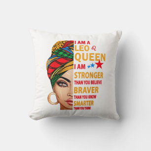Cojín Decorativo Reina Leo soy más fuerte regalo de cumpleaños dive