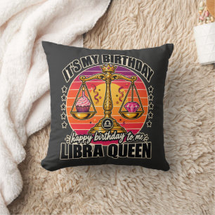 Cojín Decorativo Reina Libra Es Mi Cumpleaños Feliz Cumpleaños Para