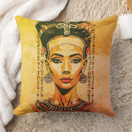 Cojín Decorativo Reina Regia de Egipto – Arte Neo-Faraónico Moderno