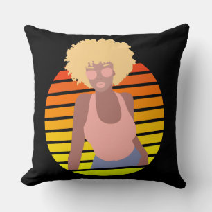 COJÍN DECORATIVO REINA RETRO AFRO - REINA AFROAMERICANA