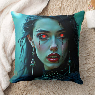 Cojín Decorativo Reina Vampiro: Arte de Oscuro Encanto