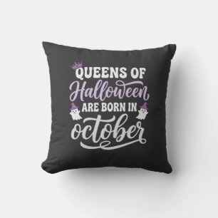 Cojín Decorativo Reinas de Halloween Nacidas en Octubre Cumpleaños