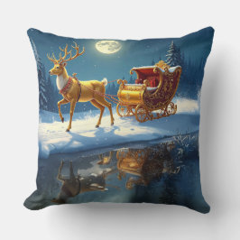 Cojín Decorativo Reindeer Christmas Sleigh Holiday