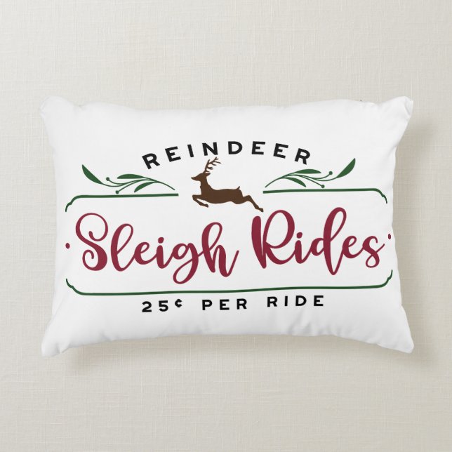 Cojín Decorativo Reindeer Sleigh Rides (Anverso)
