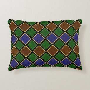 Cojín Decorativo Rejilla de Diamante Arlequín: Armonía Texturizada