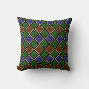 Cojín Decorativo Rejilla de Diamante Arlequín: Armonía Texturizada