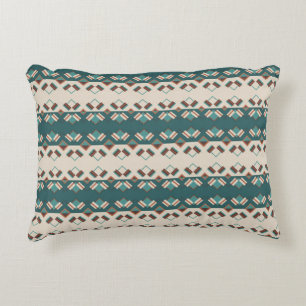 Cojín Decorativo Rejilla de la Tierra Verde Azul y Marrón