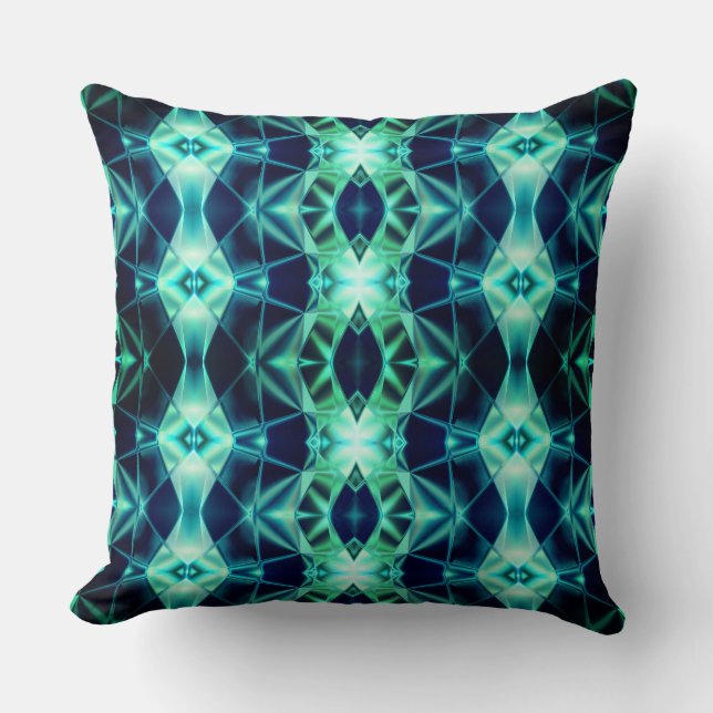 Cojín Decorativo Relación acrílica azul-verde, formas de espejado d (Anverso)