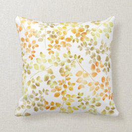 Cojín Decorativo Relieve metalizado dorado Otoño Caída Naranja Hoja