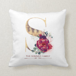 Cojín Decorativo Relieve metalizado dorado S Monograma Floral Borgo