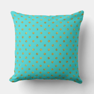 Cojín Decorativo Relieve metalizado metálico dorado Polka puntos Ve