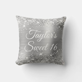 Cojín Decorativo Relieve metalizado plateado espumosamente Purpurin