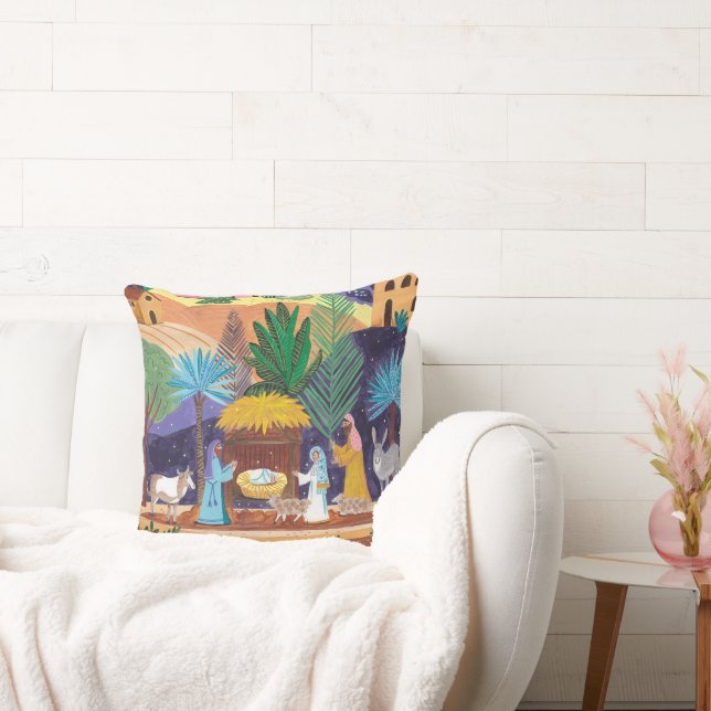 Cojín Decorativo Religious Nativity Scene Glory to God Christmas (Sofá)