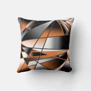 Cojín Decorativo Relleno de color gradiente naranja Diseño mecánico