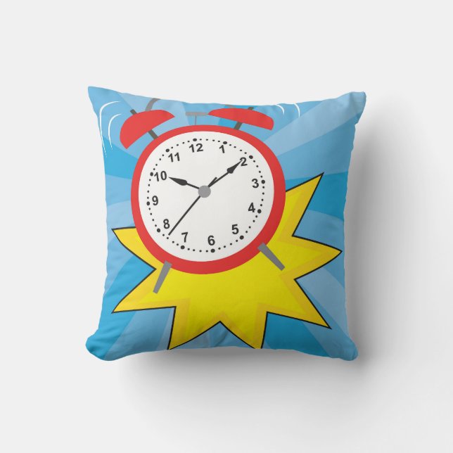 Cojín Decorativo Reloj Alarmando (Anverso)