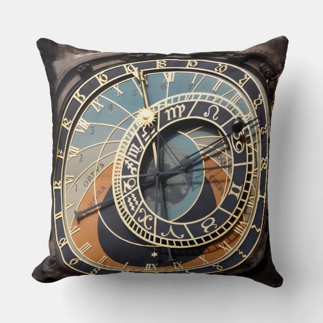 Cojín Decorativo Reloj Astronómico En Praque (Anverso)